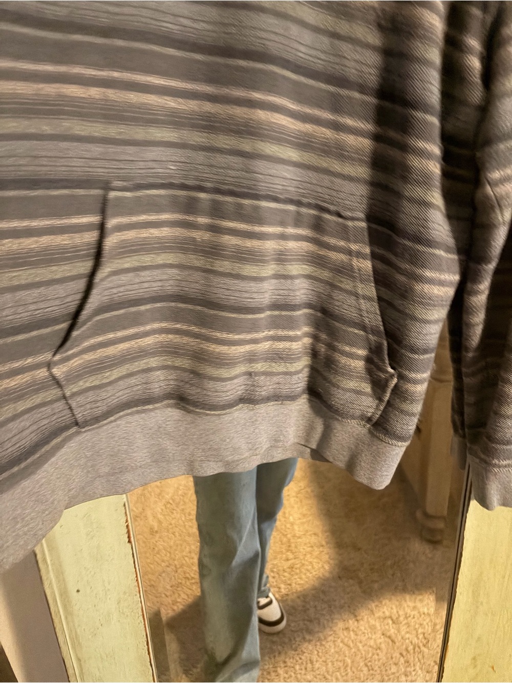Quiksilver Men's Blue Striped Crewneck Hoodie Sweater - Picture 3 of 5